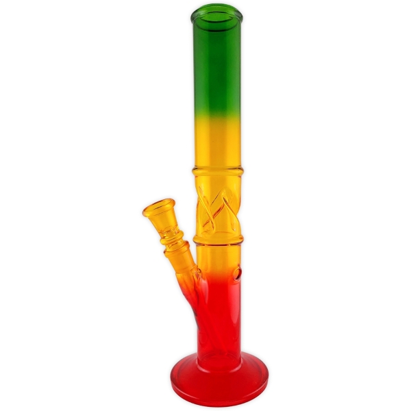 Glasbong Rasta Buntglas Klar 36cm 18.8 Schliff Zylinder Eisbong 1
